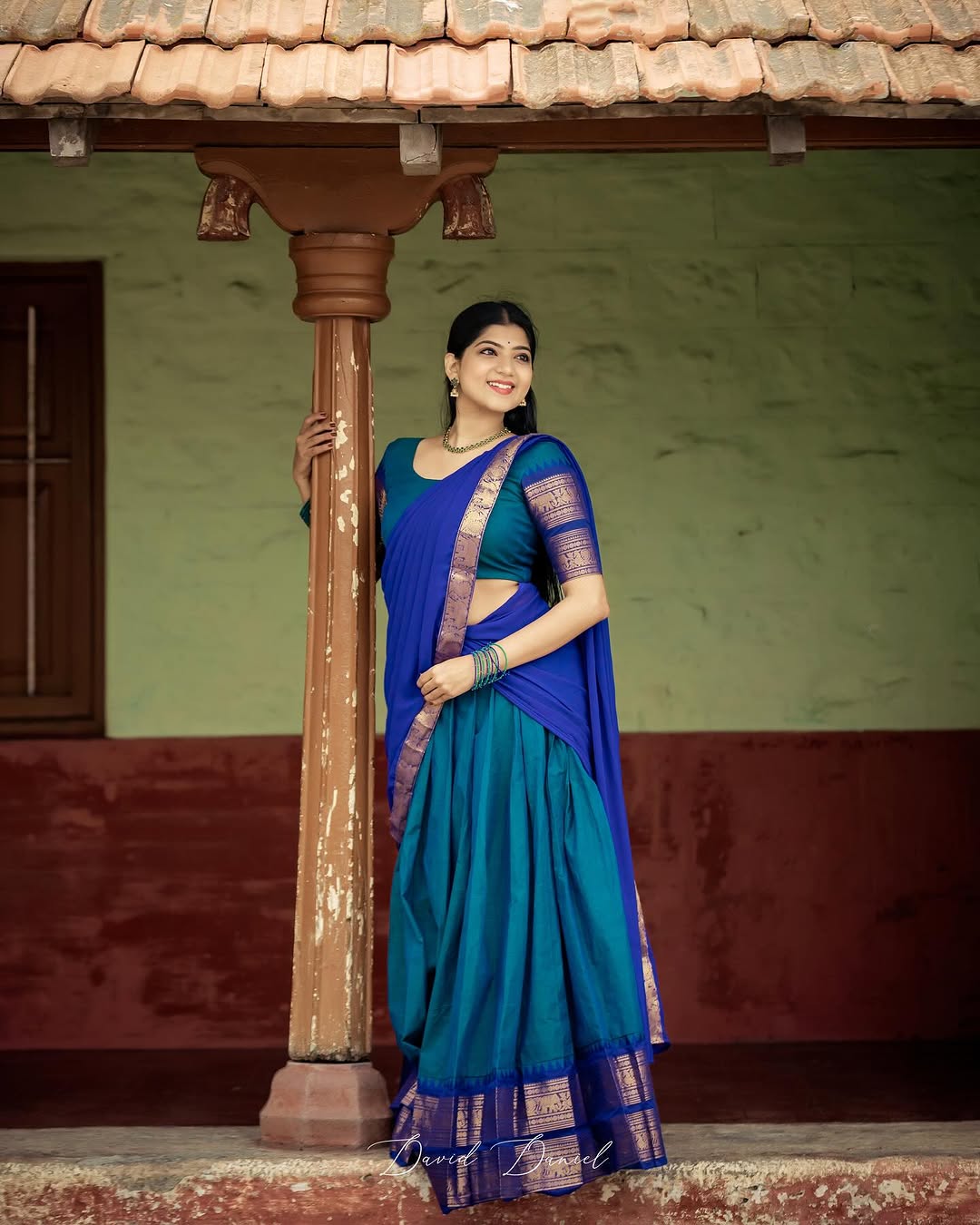 Kanjivaram Silk Zari Half Lehenga Saree With Blouse And Dupatta