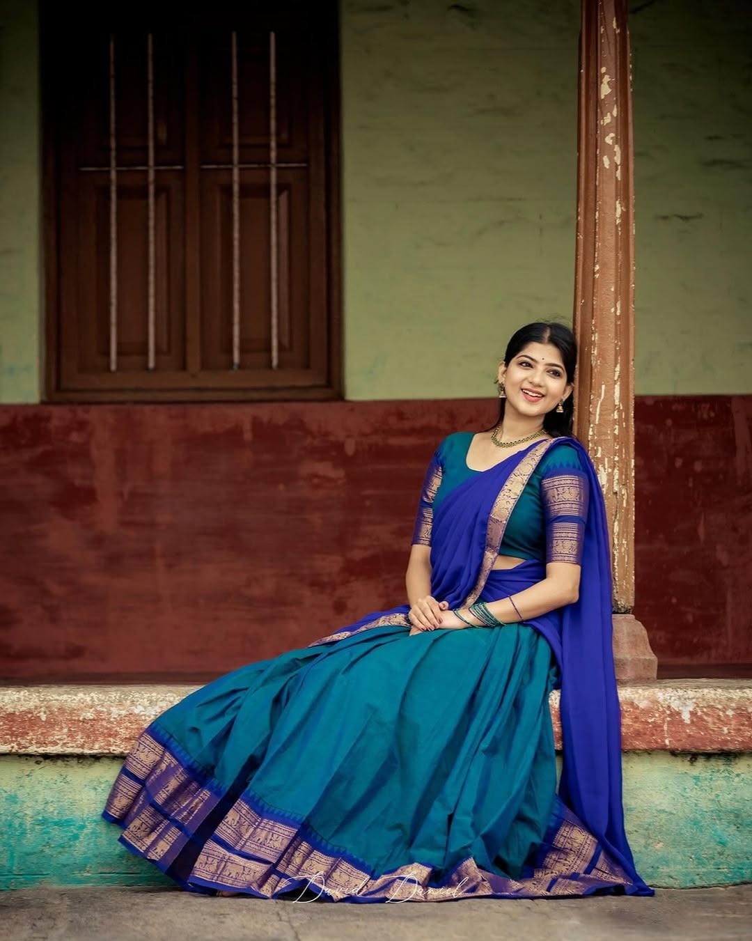 Kanjivaram Silk Zari Half Lehenga Saree With Blouse And Dupatta